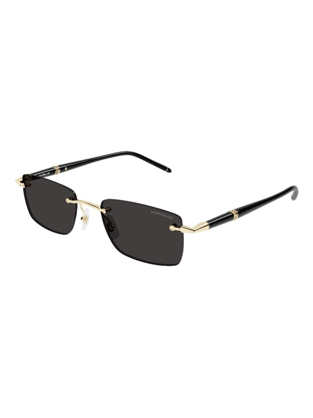 New Montblanc Men's Sunglasses Gold Square Grey Lens Metal Frame MB0344S 001 54